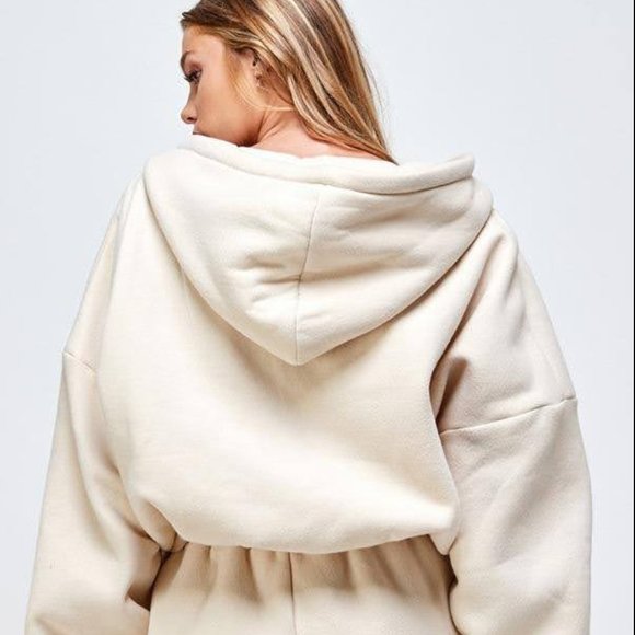 Oversized Hoodie and Short Neutral Lounge SET NWT - Picture 7 of 9